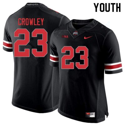 Youth Ohio State Buckeyes #23 Marcus Crowley Blackout Nike NCAA College Football Jersey Damping AZX3544EA